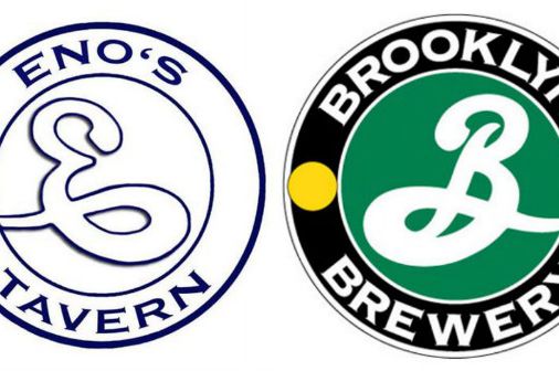 Left: Eno's Pizza Tavern logo, Right: Brooklyn Brewery